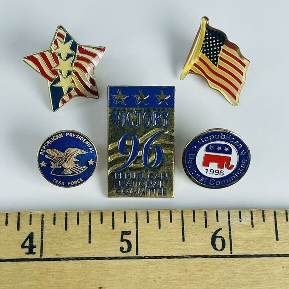 1996 Republican National Committee Presidential Task Force Hat Lapel Pin Lot - Picture 2 of 8